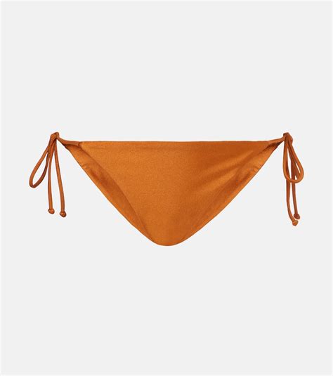 Jade Swim Ties Bikini Bottoms In Orange ModeSens