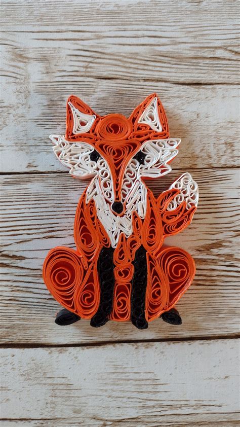 Fox Magnet Unique Paper Quilled Fox Cute Handmade Fox Etsy Opening