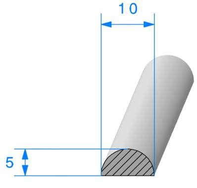 Joint Cellulaire Demi Rond Ref Dcm Mousse Epdm Noir Mm