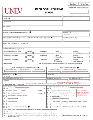 2014 2024 UNLV Proposal Routing Form Fill Online Printable Fillable