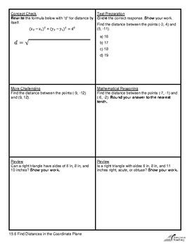 Math Find Distances In The Coordinate Plane Tpt