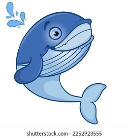 Cute Funny Whale Cartoon Style Whale Stock Vector (Royalty Free ...