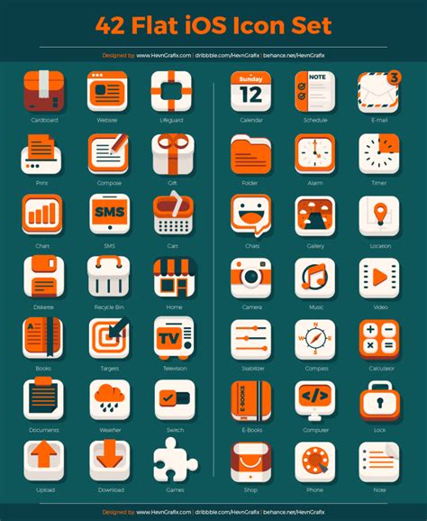 Free 42 Flat Ios Icon Set Fribly