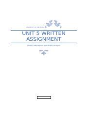 Hs Unit Written Assignment Docx University Of The People Unit