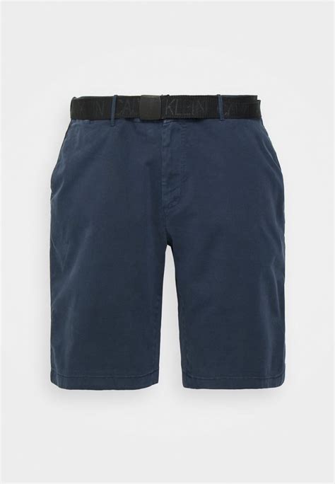 Calvin Klein Garment Dye Belted Shorts Navy Dark Blue Zalando De