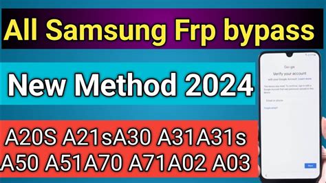 All Samsung Frp Bypass A20s A30 A31s A50 A70 A02 A03 Youtube