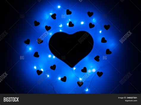 Blue And Black Hearts Background