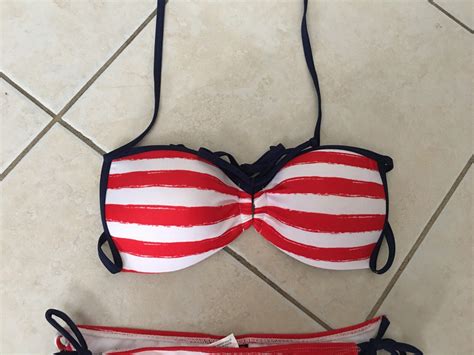 Ingear Swimsuit Red White Blue Bikini Medium Top Gem