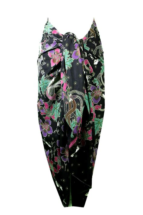 Womens Traditional Indonesian Batik Fringeless Cotton Sarongs Assorted