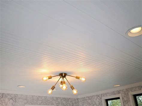 Install Beadboard Over Ceiling Tiles | Shelly Lighting