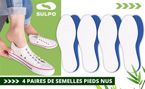 Sulpo Lot De 4 Paires De Semelles Anti Transpiration Avec Bambou Et