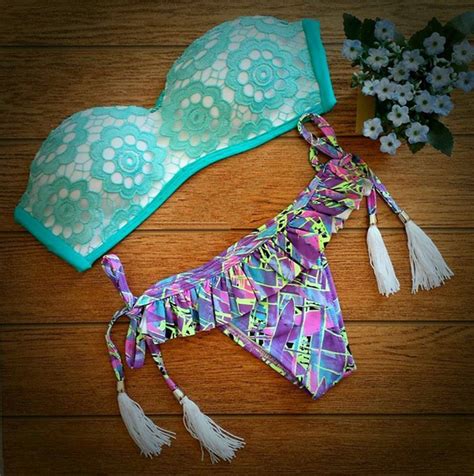 Sexy Lace Print Bikini Piece Suit Vg7814mn On Luulla