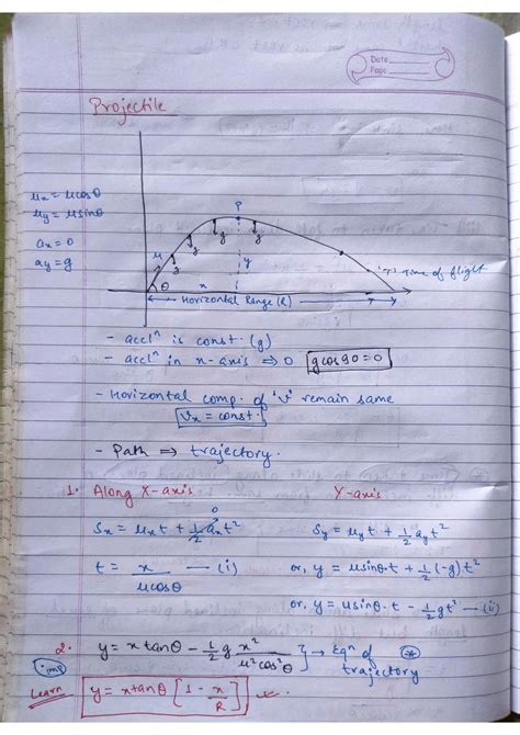 SOLUTION Projectile Motion Notes With Imp MCQs Studypool