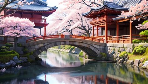 Premium AI Image | Beautiful scenery and bridges in japan