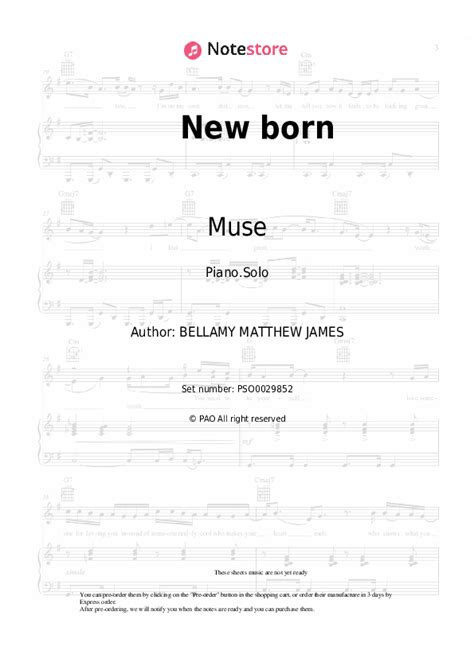 New born piano sheet music Muse in Note-Store.com | Piano.Solo SKU ...