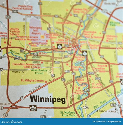 Winnipeg Manitoba On Map Stock Photography 87763154