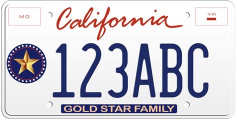 CALIFORNIA GOLD STAR FAMILY LICENSE PLATE 6"x12" (156.5mm x 305mm)