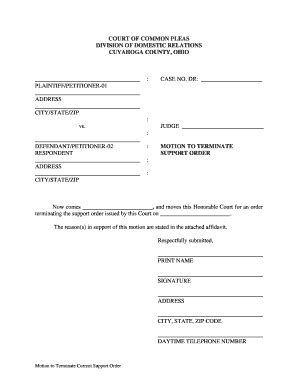 Fillable Online Domestic Cuyahogacounty Instructions For Filing Motion