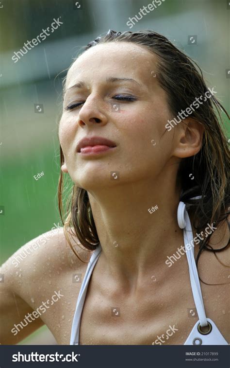 Woman Rain Bikini Stock Photo 21017899 Shutterstock