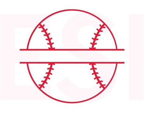 Baseball Svg Baseball Split Monogram Svg Dxf Eps Svg Cutting Files