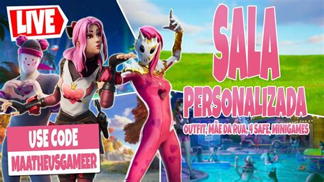 Fortnite Ao Vivo Sala Personalizada Outfit Safe Minigames