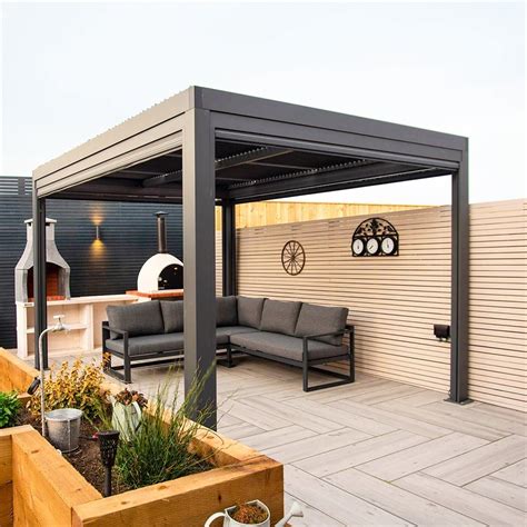 Standing Garden Pavilion Outdoor Motorized Gazebo Bioclimatic Louver