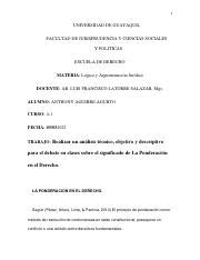 Analisis La Ponderacion Del Derecho Anthony Aguirre Pdf Universidad