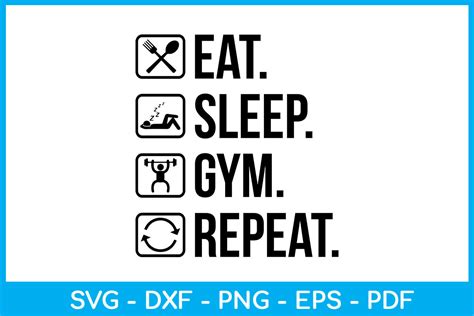 Eat Sleep Gym Repeat Svg T Shirt Design Graphic By Trendycreative · Creative Fabrica