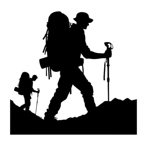 Premium Vector | Hiker silhouette vector illustration