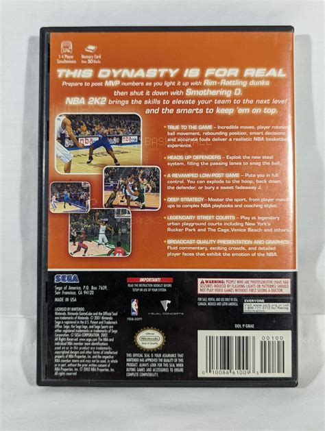 Nintendo Gamecube Sega Sports Nba 2k2 Basketball No Manual Allen Iverson 10086610093 Ebay