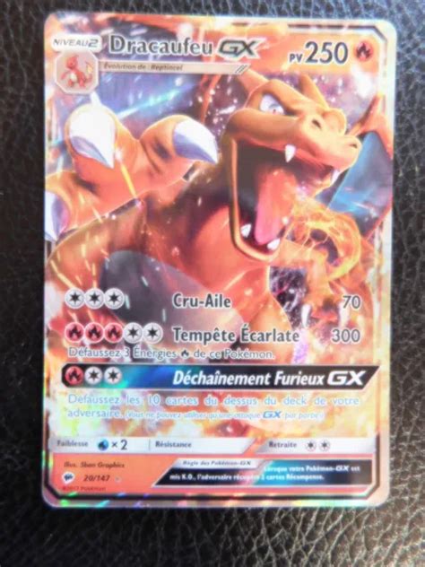 Carte Pokemon Dracaufeu Holo Gx Soleil Et Lune Sl Fr Tbe Eur