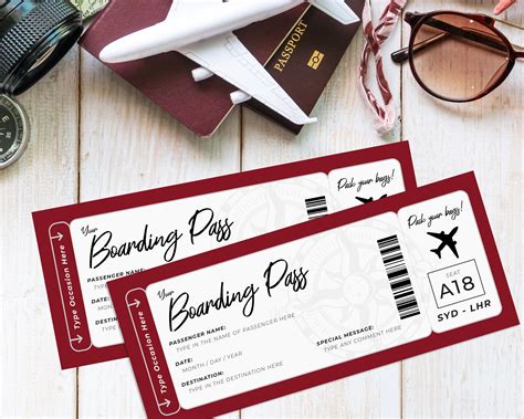 Free Printable Boarding Pass Template For Gift Printable Templates Free