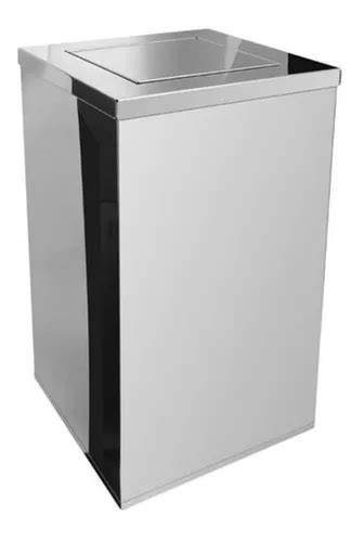 Lixeira Inox Quadrada Tampa Vaivem 50 Litros MercadoLivre