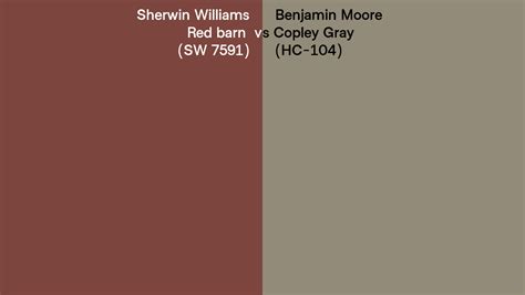 Sherwin Williams Red Barn Sw 7591 Vs Benjamin Moore Copley Gray Hc