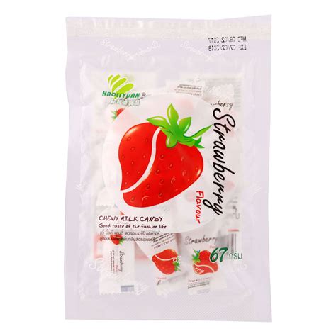 Haoliyuan Chewy milk Candy Strawberry Flavour 67g. | Order Online ...