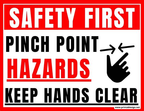 Printable Pinch Point Safety Sign | FREE Download in 2023 | Signs ...