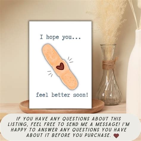 Get Well Card Get Better Card Get Well Card Printable Feel Better