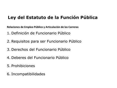 Ppt Ley Del Estatuto De La Funci N P Blica Powerpoint Presentation