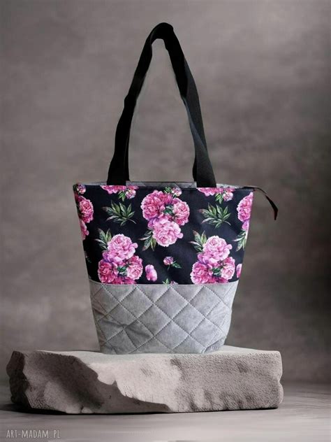 na ramię torebki torba shopperka blanca flower ღ art Madam pl