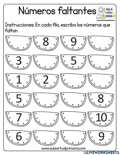 Ejercicio De Numeros Faltantes Secuencias Numericas Cuadernos Sexiz Pix