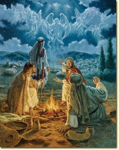 Angels Appear To The Shepherds Bible Art Christmas Scenes