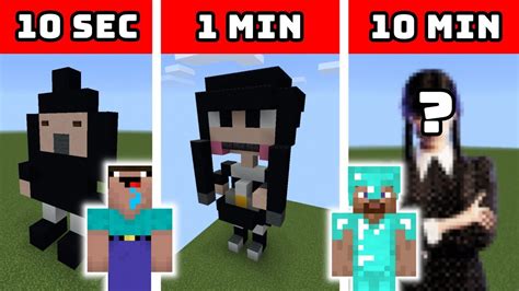 Minecraft Noob And Pro Build Wednesday Addams In Seconds Minute