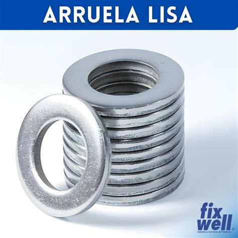 100 Arruelas Lisas Zincado Branco 7 8 Fixwell Parafusos e Fita de aço