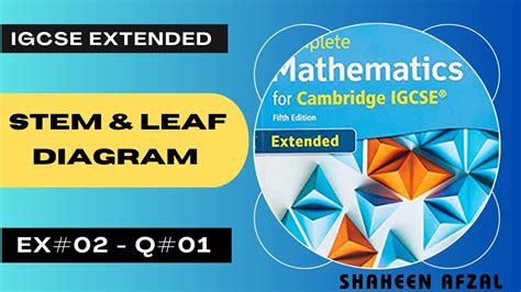 Stem And Leaf Diagram Solved Example Exercise 02 Question 01