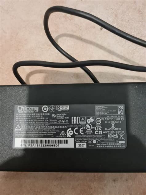 Chicony A18 135P1B 20V 6 75A 135W Power Supply Power Adapter PUNJAC ZA