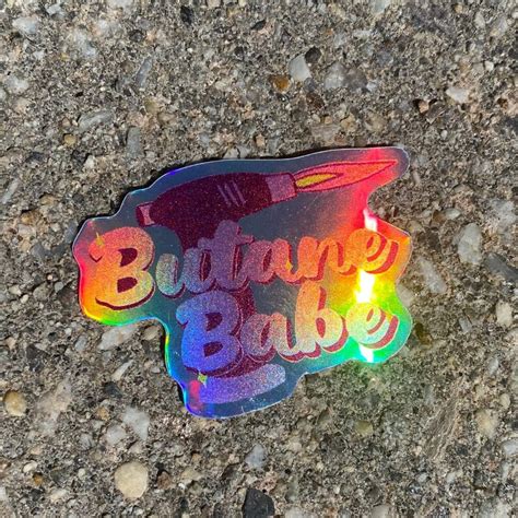 Holographic Sticker Butane Babe Etsy