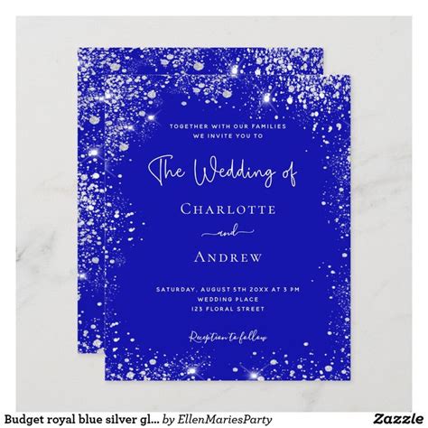 Budget royal blue silver glitter dust wedding | Zazzle | Silver glitter ...