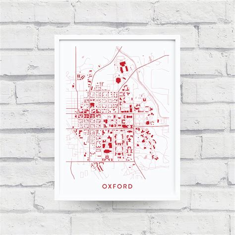 OXFORD OHIO Map Poster / College Town Map Gifts - Etsy