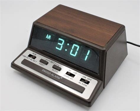 Vintage Digital Alarm Clock Bright Green LED Lighted Time - Etsy