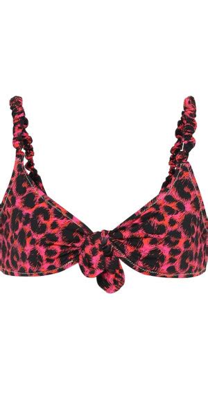 Reina Olga Luca Leopard Print Bikini Top